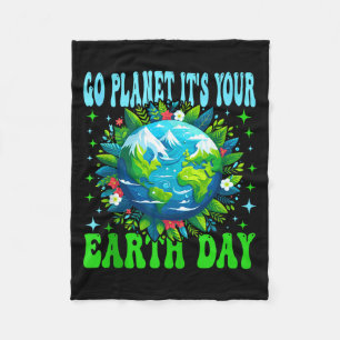 Ga naar planeet aarde dag leuk aarde natuur liefhe fleece deken