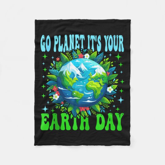 Ga naar planeet aarde dag leuk aarde natuur liefhe fleece deken (Voorkant)