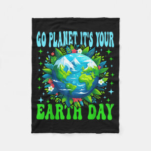 Ga naar planeet aarde dag schattige aarde natuur l fleece deken