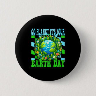 Ga naar planeet aarde dag schattige aarde natuur l ronde button 5,7 cm