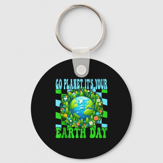 Ga naar planeet aarde dag schattige aarde natuur l sleutelhanger (Voorkant)