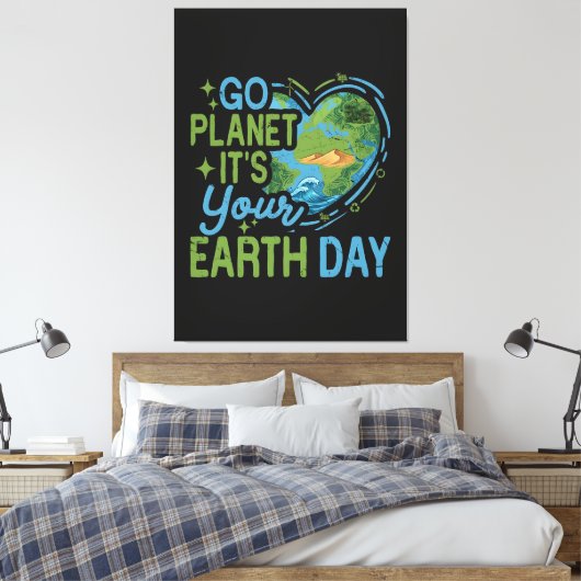 Ga naar Planeet Het is jouw Aardedag Canvas Afdruk (Insitu (Slaapkamer))