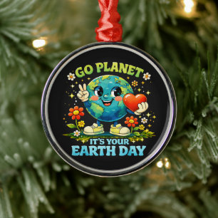Ga naar Planeet Het is jouw Aardedag groen Metalen Ornament