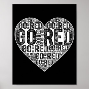 Ga naar Rode Woord Kunst Hart Hartziekte Bewustzij Poster