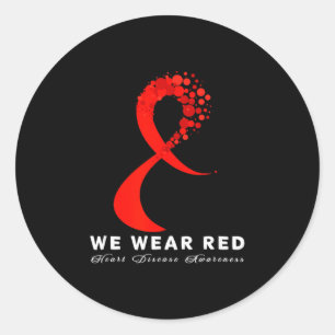 Ga naar Rood in Februari Hartziekte Bewustzijn Gez Ronde Sticker