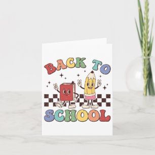 Ga naar school leraren jongens meisjes blij eerste kaart