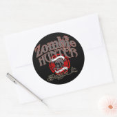 Ga naar Zombies. Ronde Sticker (Envelop)