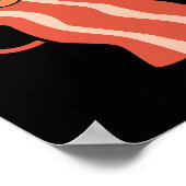 Ga niet Bacon Mijn Hart Grappig Koken Pun Donker B Poster (Hoek)