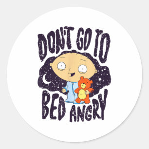 Ga Niet Boos Slapen Slaapkamertijd Stewie Cartoon Ronde Sticker