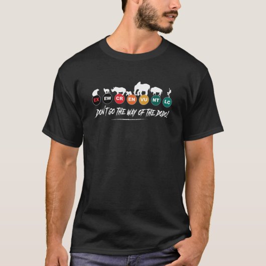 Ga niet de weg van de dodo! Uitbraakwijze T-shirt (Voorkant)