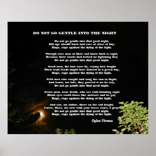 GA NIET GENTLE IN DE NACHT POSTER