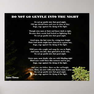 GA NIET GENTLE IN DE NACHT POSTER