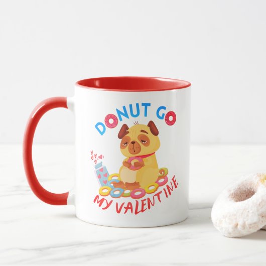 Ga niet naar mijn Valentijn - Donuts Lover Valenti Mok (Met donut)