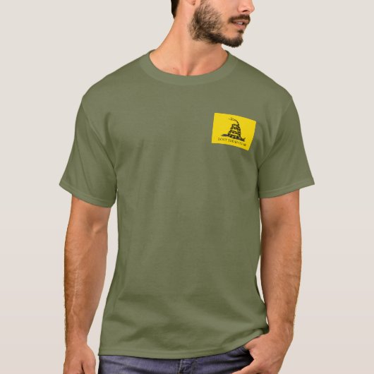 Ga niet op me lopen als Gadsden Flag YELLOW KHAKI T-shirt (Voorkant)