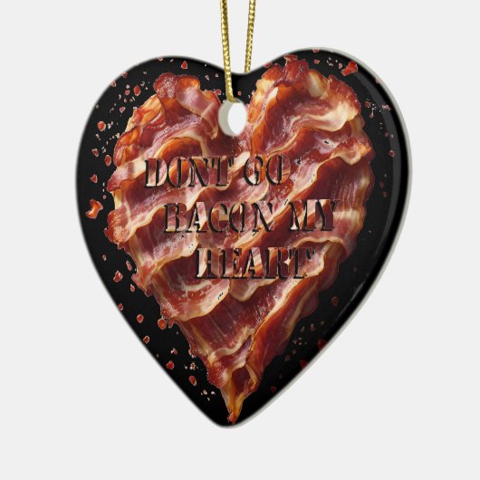Ga niet op mijn hart, grappig keramisch ornament (Links)