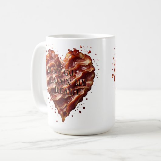 Ga niet op mijn hart, grappig koffiemok (Voorkant links)