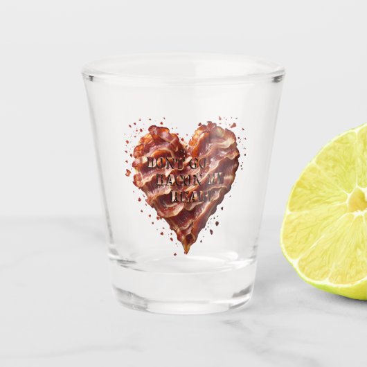 Ga niet op mijn hart, grappig shot glas (Voorkant)