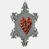 Ga niet op mijn hart, grappig tin sneeuwvlok ornament (Links)