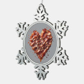 Ga niet op mijn hart, grappig tin sneeuwvlok ornament (Rechts)