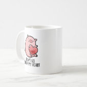 Ga niet terug naar mijn hart Funny Pig Pun Koffiemok (Voorkant links)