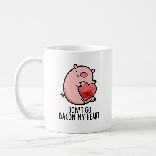 Ga niet terug naar mijn hart Funny Pig Pun Koffiemok (Links)