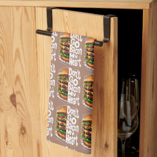 Ga niet terug naar mijn hart grappige voedselbonne theedoek