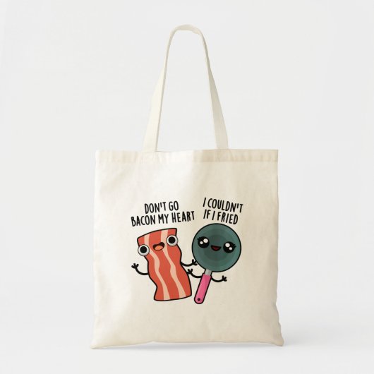 Ga niet terug naar mijn hart grappige voedselbonne tote bag (Voorkant)