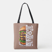 Ga niet terug naar mijn hart grappige voedselbonne tote bag (Achterkant)