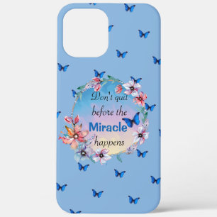 Ga niet weg voor het wonder gebeurt Blauwe Flora Case-Mate iPhone Case