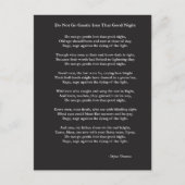 Ga niet zacht gedicht van Dylan Thomas Briefkaart (Voorkant)