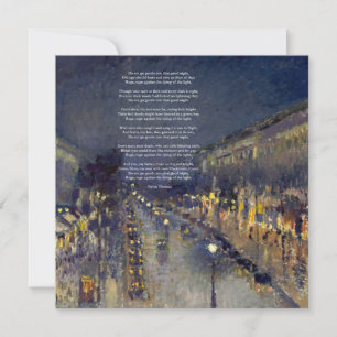 Ga niet zacht gedicht van Dylan Thomas Feestdagenkaart