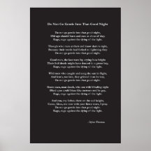Ga niet zacht gedicht van Dylan Thomas