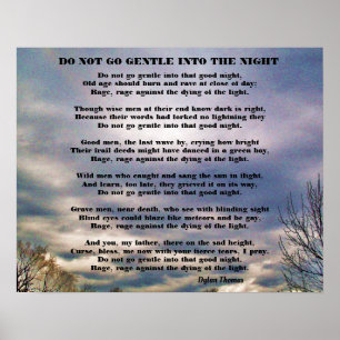 GA NIET ZACHT OVER IN DE NACHT POSTER