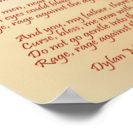 Ga niet zo zachtjes in die avond. poster (Hoek)