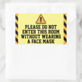 Ga niet zonder Masker in Rechthoekige Sticker (Tas)