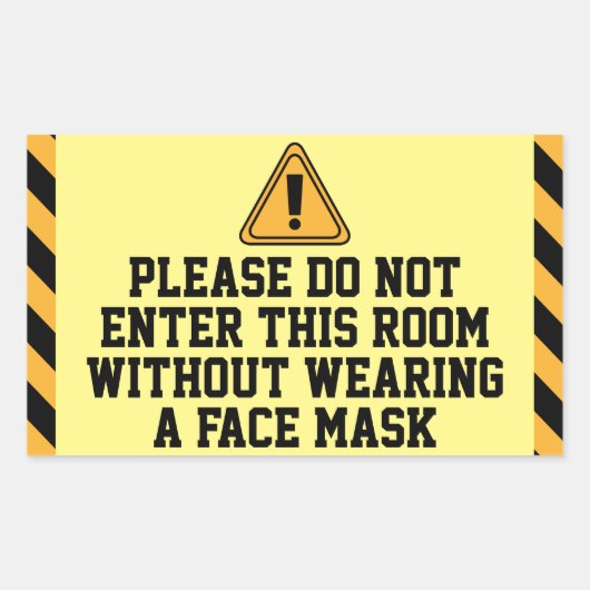 Ga niet zonder Masker in Rechthoekige Sticker (Voorkant)