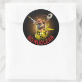 Ga nucleair ronde sticker (Tas)