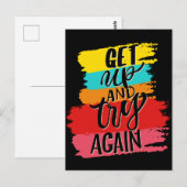 Ga omhoog en probeer het opnieuw motivatie briefkaart (Voorkant / Achterkant)