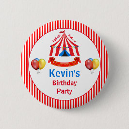 Ga omhoog! Ga omhoog! Circus Birthday Party Ronde Button 5,7 Cm