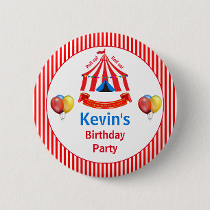 Ga omhoog! Ga omhoog! Circus Birthday Party Ronde Button 5,7 Cm