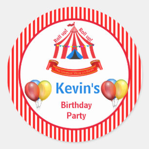 Ga omhoog! Ga omhoog! Circus Birthday Party Ronde Sticker