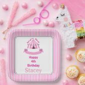 Ga omhoog! Ga omhoog! Circus Birthday Party roze Papieren Bordje (Feest)