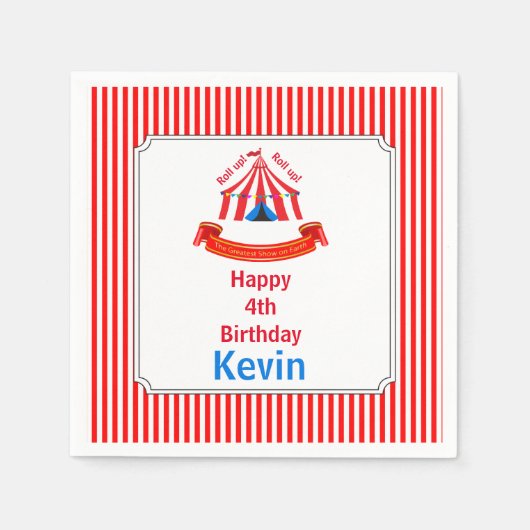 Ga omhoog! Ga omhoog! Circus Birthday Party Servet (Voorkant)