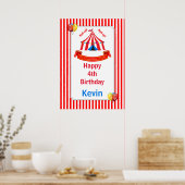 Ga omhoog! Ga omhoog! Circus Birthday Poster in ro (Keuken)