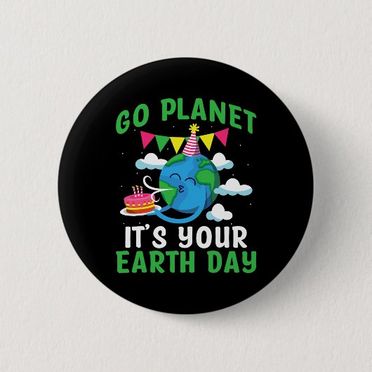 Ga op Aarde dag 4 Ronde Button 5,7 Cm (Voorkant)