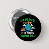 Ga op Aarde dag 4 Ronde Button 5,7 Cm (Voorkant /achterkant)