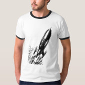 Ga op avontuur met Retro Comic Rocket T-shirt (Voorkant)