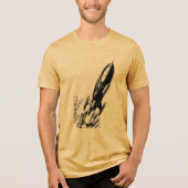 Ga op avontuur met Retro Comic Rocket Tri-Blend Shirt (Voorkant)
