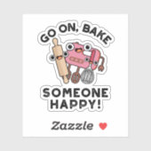 Ga op Bak Iemand Happy Funny Baker Tools Pun Sticker (Vel)