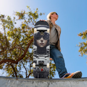 Ga op een kosmische reis met onze meisje astronaut persoonlijk skateboard